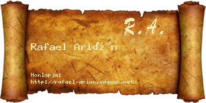 Rafael Arián névjegykártya